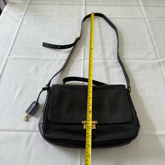 FOSSIL Vintage Memoir Novella Black Small Flap Leather Crossbody Bag Purse - Picture 15 of 16